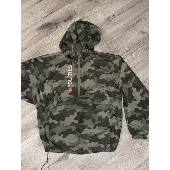 Politics x Champion‎ Anorak Green Camo Windbreaker Jacket for Mens Size Large - Picture 1 of 10